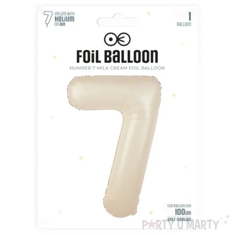 balon foliowy cyfra 7 kremowy 39 dgt