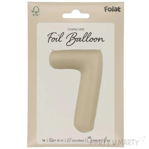 balon foliowy cyfra 7 mat kremowe latte folat 34 dgt