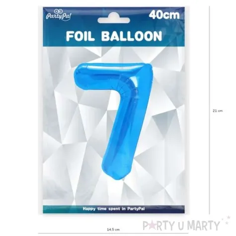 balon foliowy cyfra 7 niebieski partypal 16 dgt