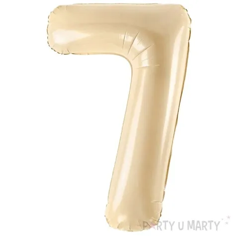 balon foliowy cyfra 7 pastel bezowy partydeco 34 dgt