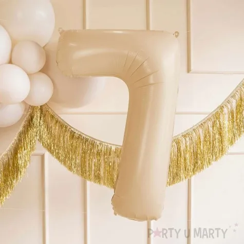 balon foliowy cyfra 7 pastel bezowy partydeco 34 dgt