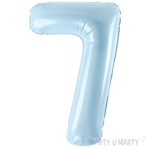 balon foliowy cyfra 7 pastel blekitny partydeco 34 dgt