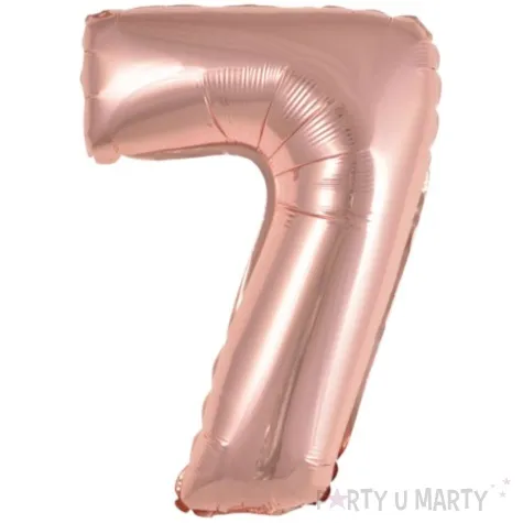 balon foliowy cyfra 7 rozowe zloto 15 dgt