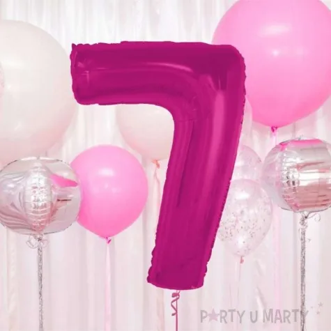 balon foliowy cyfra 7 rozowy ciemny godan 36 dgt