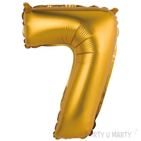 balon foliowy cyfra 7 satynowa zloty godan 14 dgt