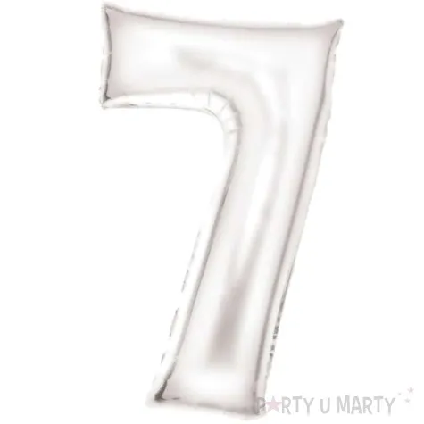 balon foliowy cyfra 7 satynowy bialy amscan 34 dgt
