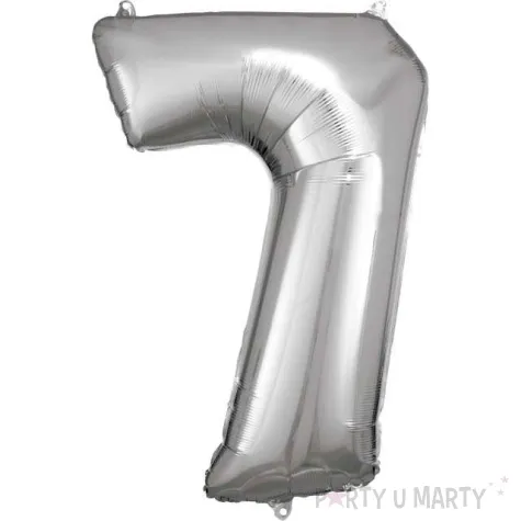 balon foliowy cyfra 7 srebrny amscan 34 dgt