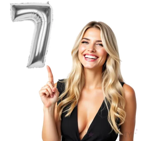 balon foliowy cyfra 7 srebrny boland 34 dgt
