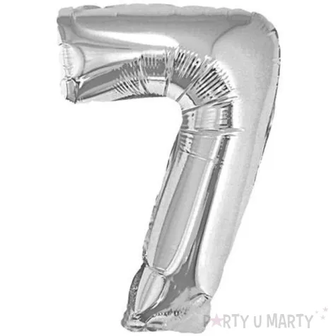 balon foliowy cyfra 7 srebrny godan 14 dgt