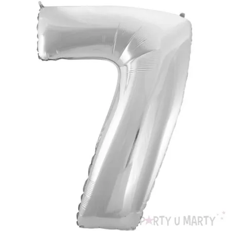 balon foliowy cyfra 7 srebrny godan 45 dgt