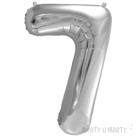 balon foliowy cyfra 7 srebrny partydeco 34 dgt