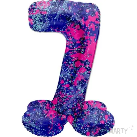 balon foliowy cyfra 7 stojaca galaxy splash folat 28 dgt