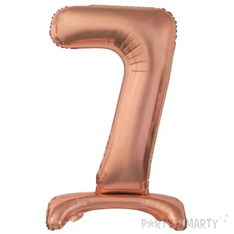 balon foliowy cyfra 7 stojaca rozowe zloto godan 29 dgt