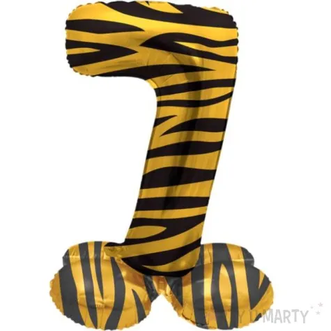 balon foliowy cyfra 7 stojaca tygrysie pregi folat 17 dgt
