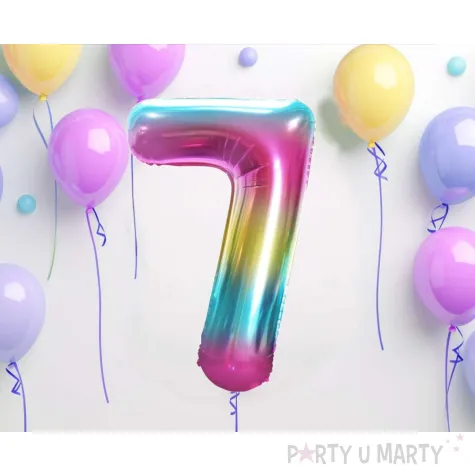 balon foliowy cyfra 7 teczowy godan 34 dgt