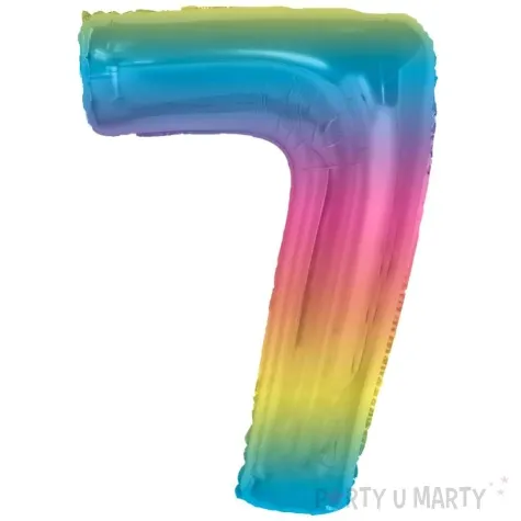balon foliowy cyfra 7 teczowy godan 36 dgt