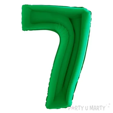 balon foliowy cyfra 7 zielone grabo 14 dgt