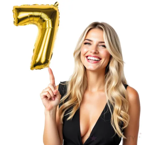 balon foliowy cyfra 7 zloty boland 14 dgt