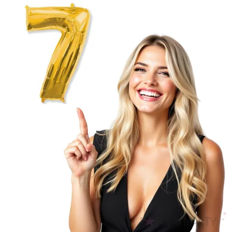 balon foliowy cyfra 7 zloty flexmetal 34 dgt