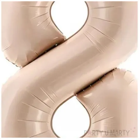 balon foliowy cyfra 8 bezowy ciemny partydeco 34 dgt