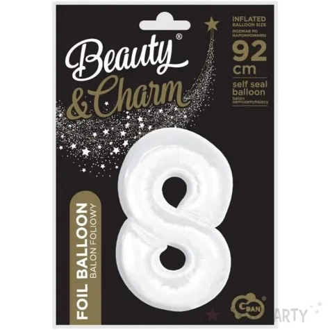 balon foliowy cyfra 8 bialy godan 36 dgt