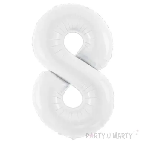 balon foliowy cyfra 8 bialy partydeco 39 dgt