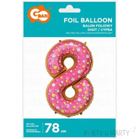 balon foliowy cyfra 8 ciasteczko godan 31 dgt