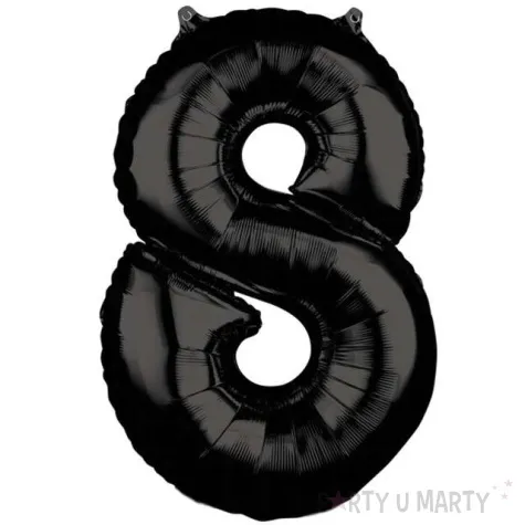 balon foliowy cyfra 8 czarny amscan 26 dgt