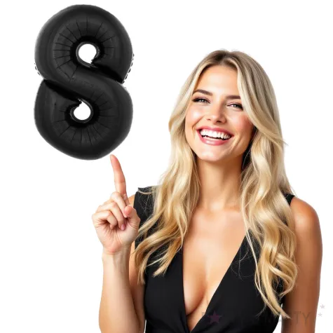 balon foliowy cyfra 8 czarny funny fashion 40 dgt