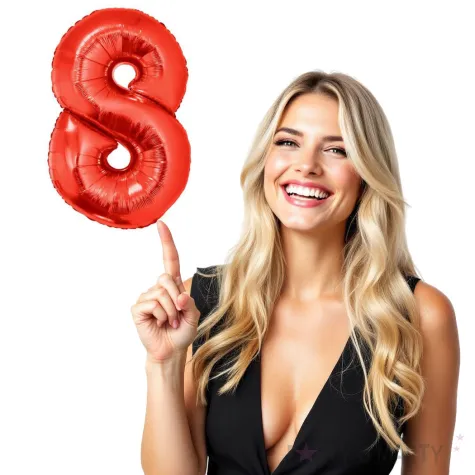 balon foliowy cyfra 8 czerwony funny fashion 40 dgt