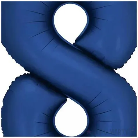 balon foliowy cyfra 8 dekoracja na urodziny osiemnastke granatowy matowy 34 dgt