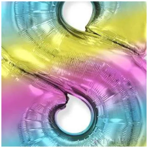 balon foliowy cyfra 8 gradient pastelowy flexmetal 34 dgt