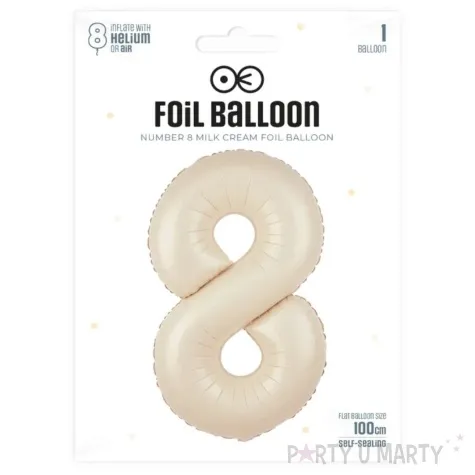 balon foliowy cyfra 8 kremowy 39 dgt