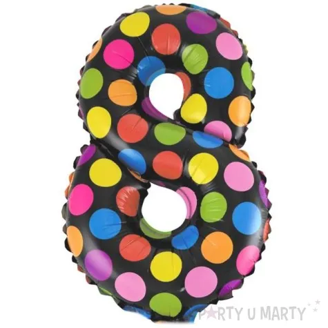 balon foliowy cyfra 8 kropki oem 16 dgt