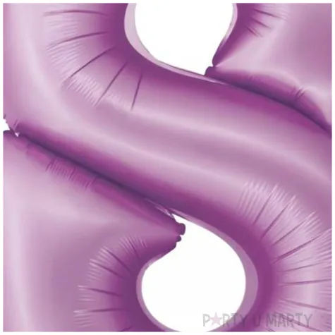 balon foliowy cyfra 8 lawendowy matowy godan 30 dgt