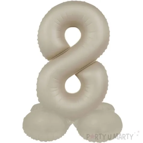 balon foliowy cyfra 8 mat stojaca kremowe latte folat 28 dgt