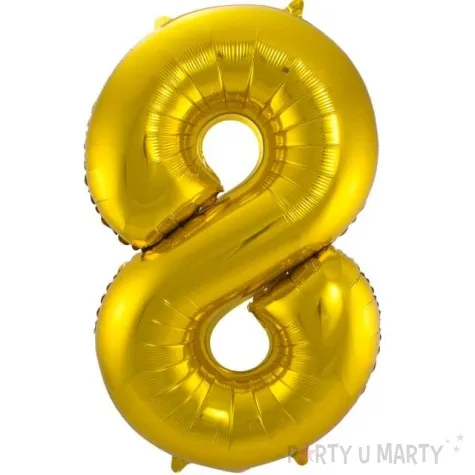 balon foliowy cyfra 8 metaliczny zloty folat 34 dgt