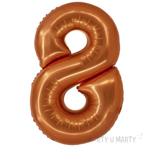 balon foliowy cyfra 8 miedziany godan 30 dgt