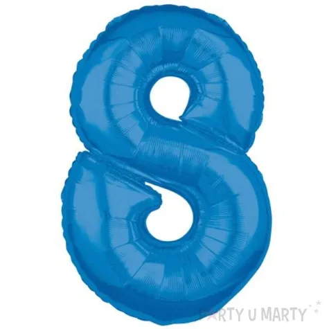 balon foliowy cyfra 8 niebieski amscan 26 dgt