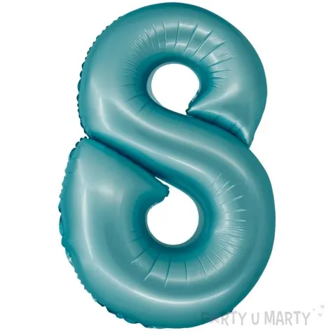 balon foliowy cyfra 8 niebieski matowy godan 30 dgt