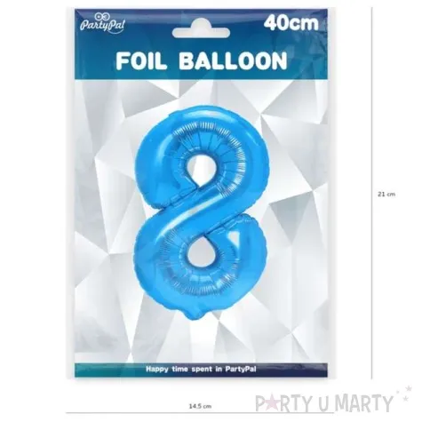 balon foliowy cyfra 8 niebieski partypal 16 dgt