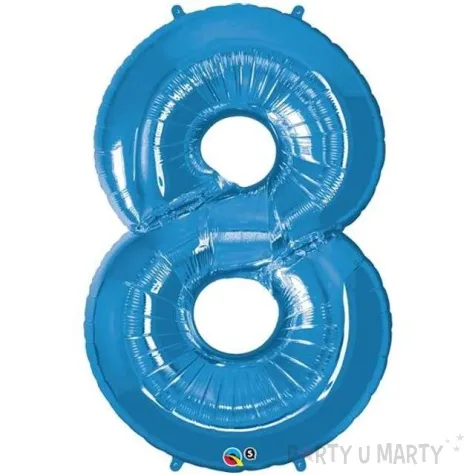 balon foliowy cyfra 8 niebieski qualatex 42 dgt