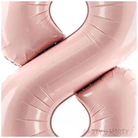 balon foliowy cyfra 8 pastel rozowy jasny partydeco 34 dgt