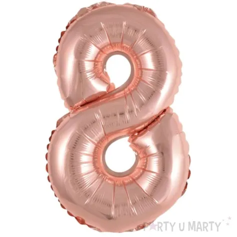 balon foliowy cyfra 8 rozowe zloto 15 dgt