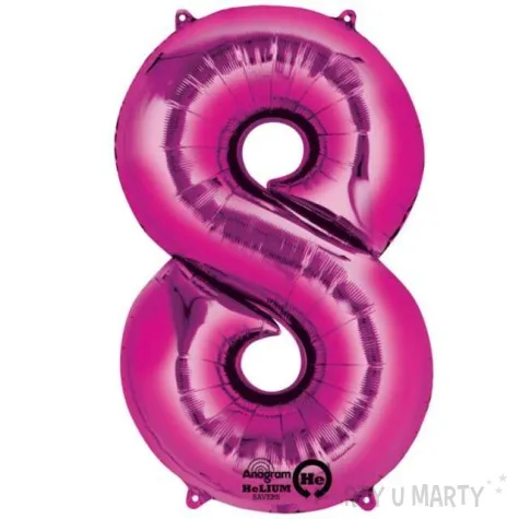 balon foliowy cyfra 8 rozowy amscan 34 dgt