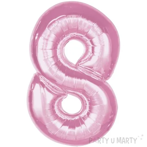 balon foliowy cyfra 8 rozowy jasny godan 36 dgt
