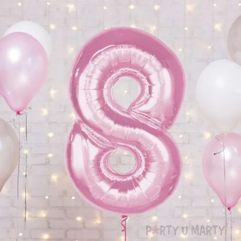 balon foliowy cyfra 8 rozowy jasny godan 36 dgt