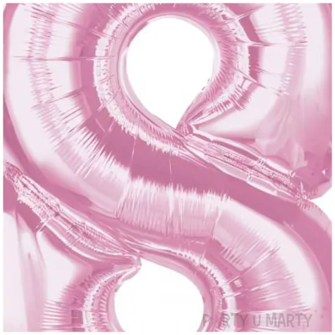 balon foliowy cyfra 8 rozowy jasny godan 36 dgt