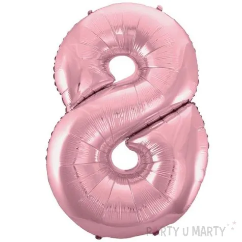 balon foliowy cyfra 8 rozowy jasny godan 45 dgt