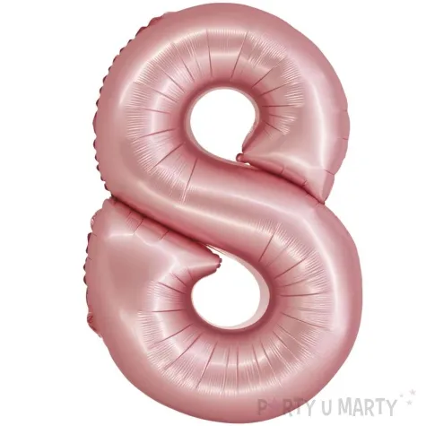 balon foliowy cyfra 8 rozowy matowy godan 30 dgt